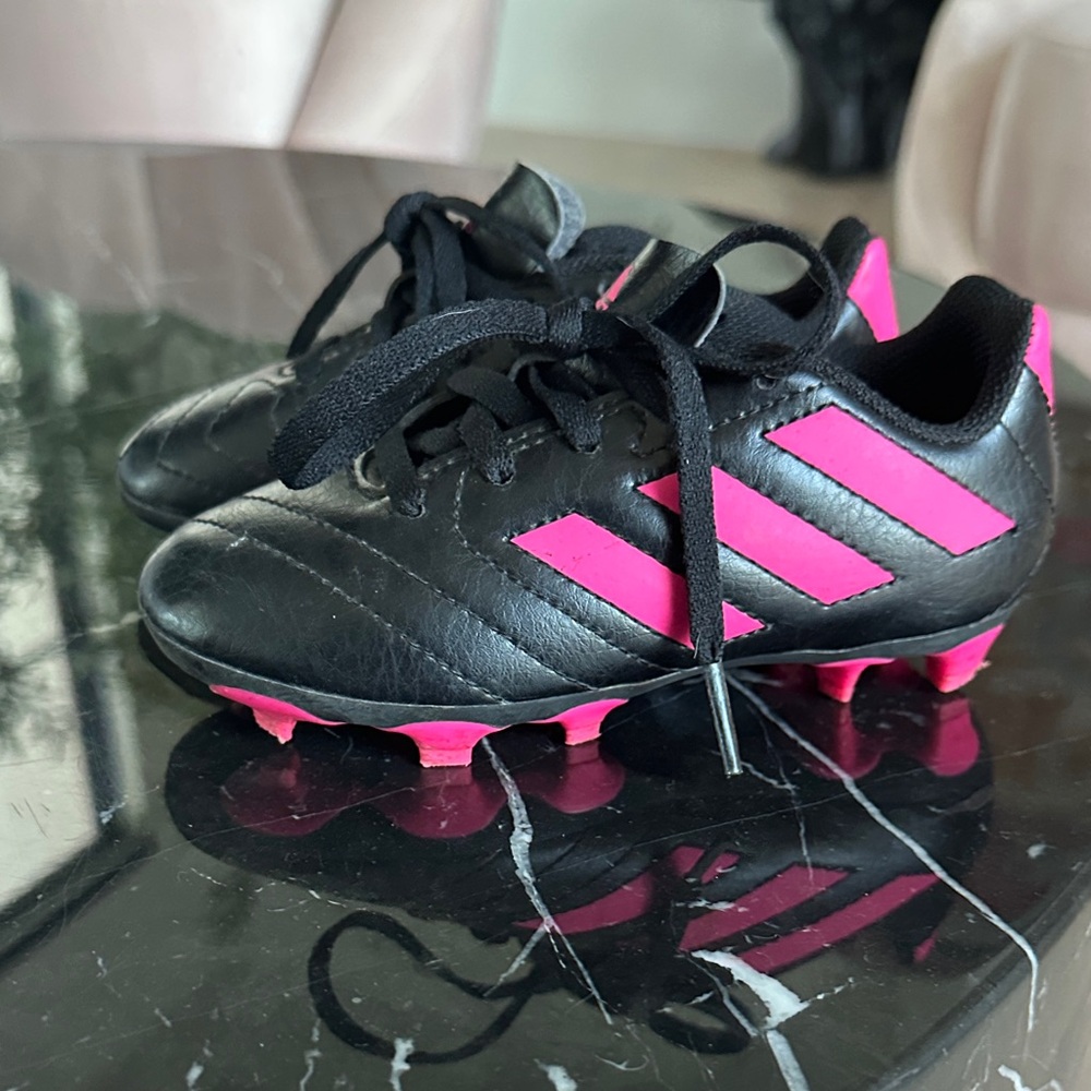 Adidas Black and Pink Soccer Cleats